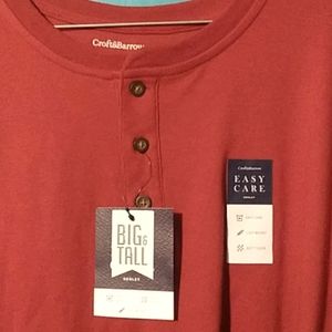 Men's Big and tall Henley XLT -NWT